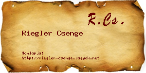 Riegler Csenge névjegykártya